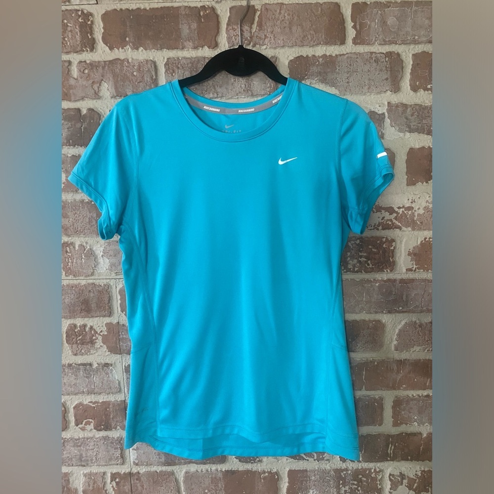 Nike Dri-Fit Blue Running Tee | Women's Short Sleeve Workout Top | Size M - Picture 5 of 9